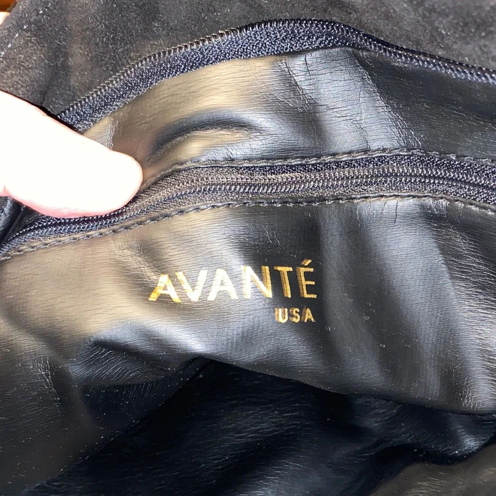 Black leather black suede and black patent Patchwork Shoulder Bag - Picture 10 of 14